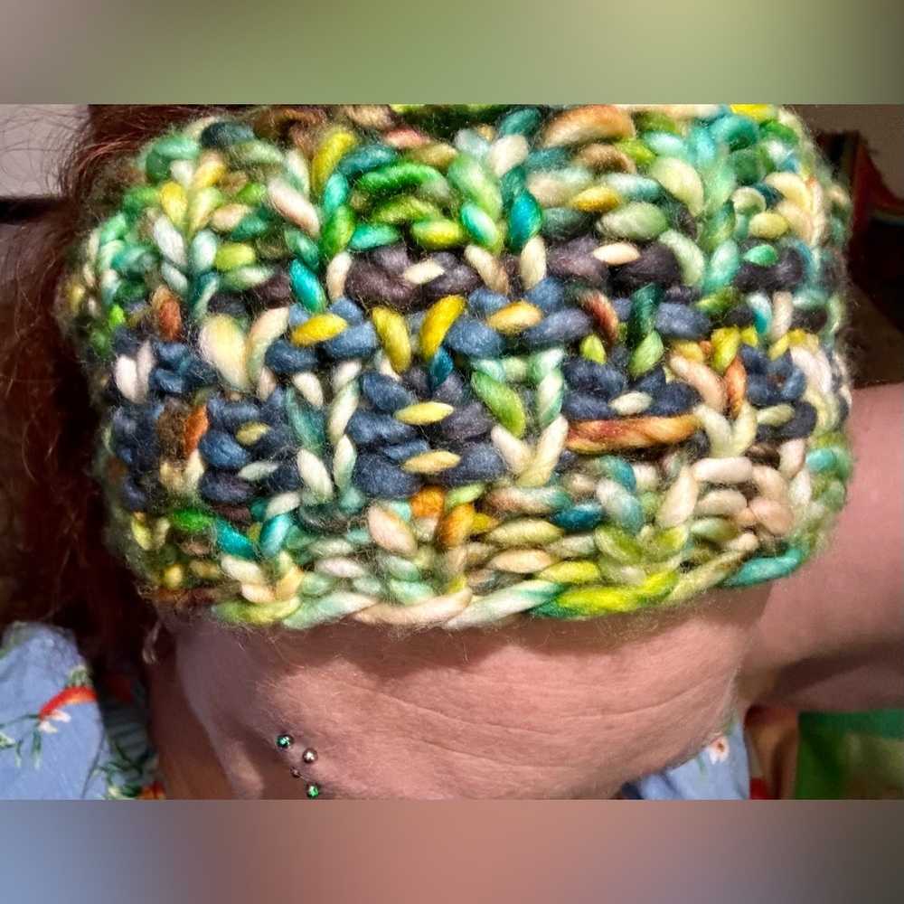 Vibrant Multicolor Knit Headband or Earwarmer